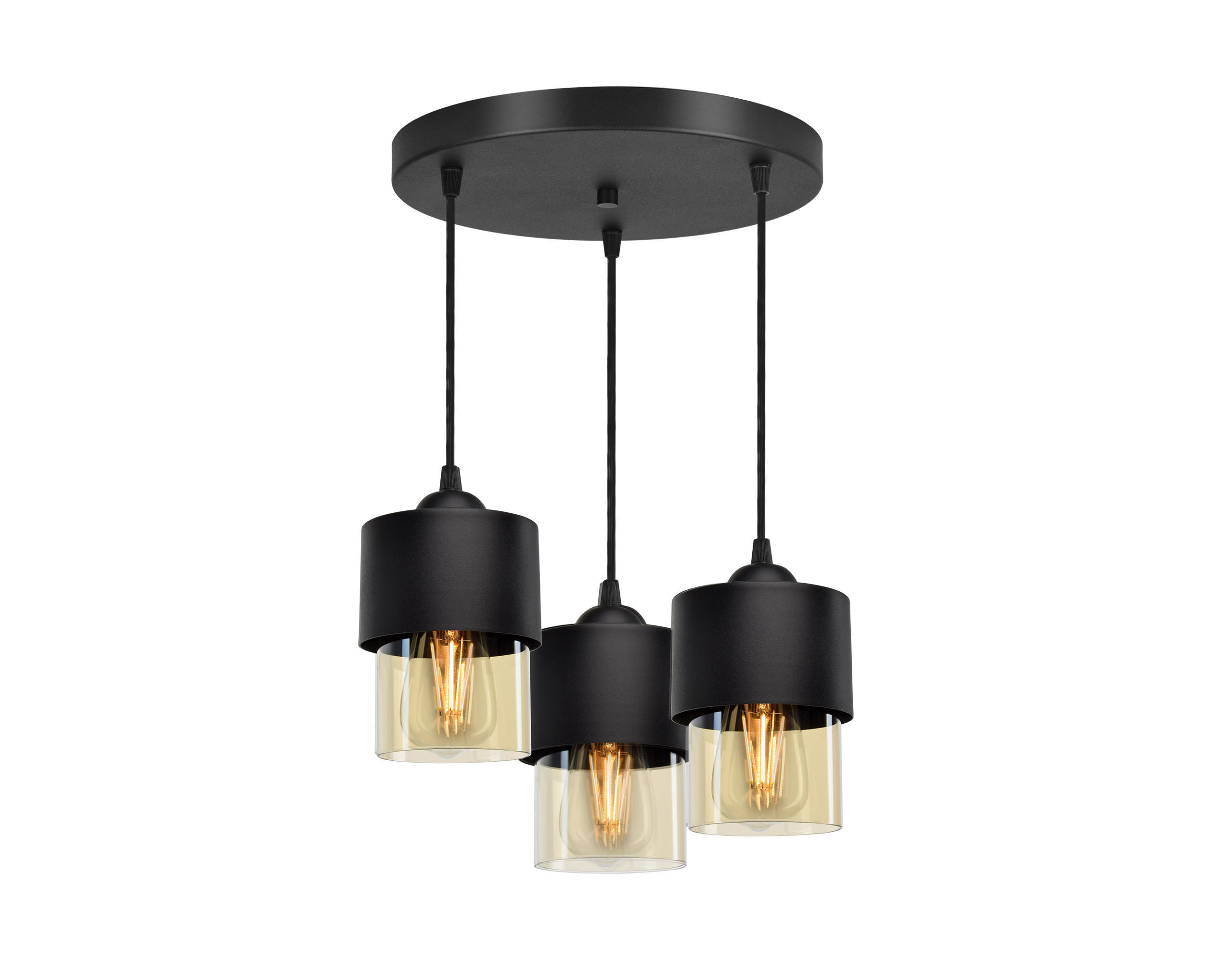 PENDELLEUCHTE Hege - Transparent/Schwarz, Glas/Metall (35/35/70cm) - kiki design
