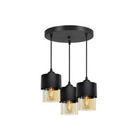 PENDELLEUCHTE Hege - Transparent/Schwarz, Glas/Metall (35/35/70cm) - kiki design