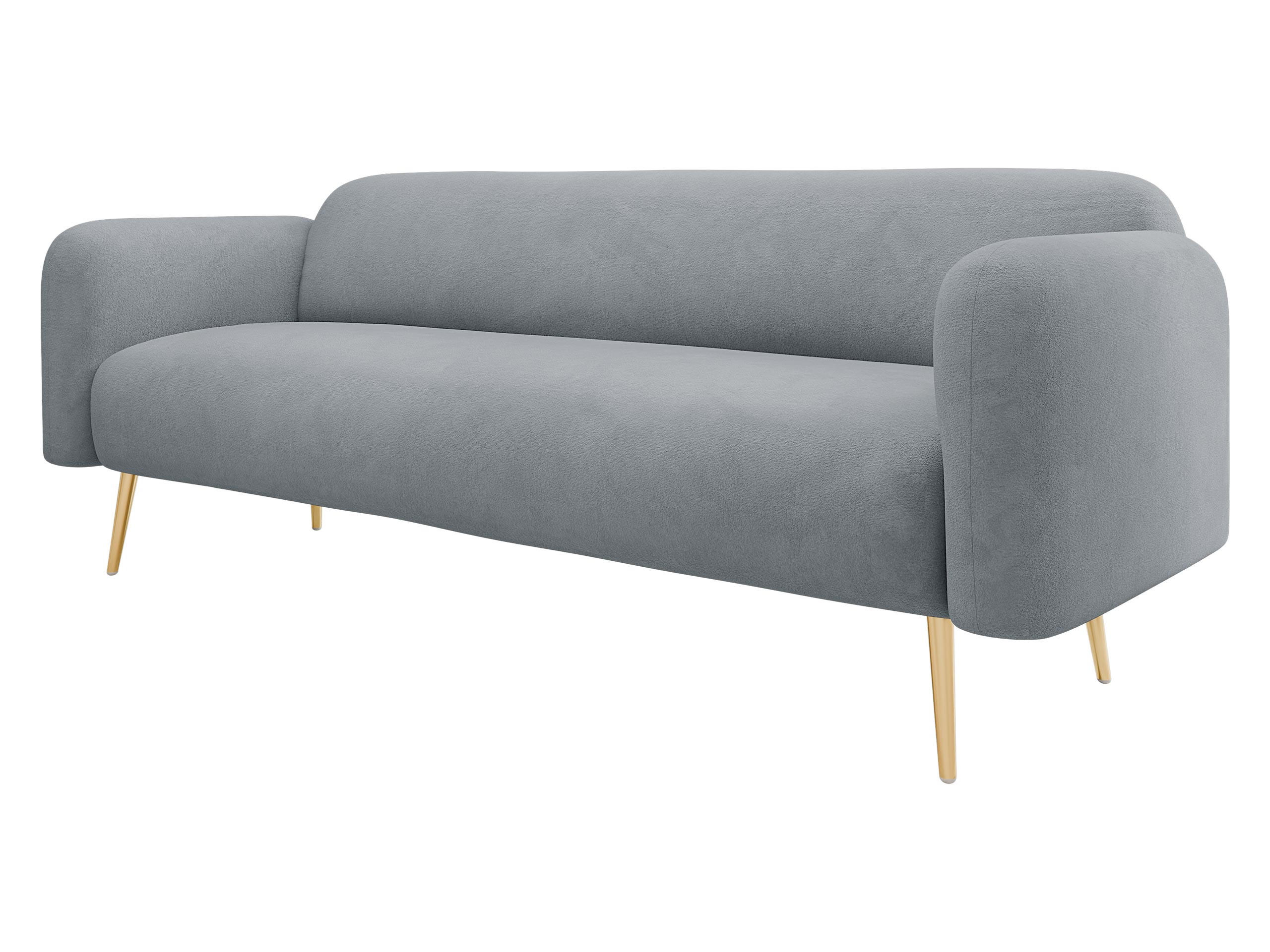 SOFA Nami 3 - Goldfarben/Grau, Holz/Textil (204/75/71cm) - MIRJAN24