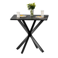 BEISTELLTISCH 80/80/75 cm mit X-Gestell und höhenverstellbaren Füßen, Schwarz - Schwarz, Holzwerkstoff (80/80/75cm) - Redom