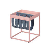 COUCHTISCH mit Magazinhalter grau und rosa - Grau, Holzwerkstoff (35/35/40cm) - ebuy24