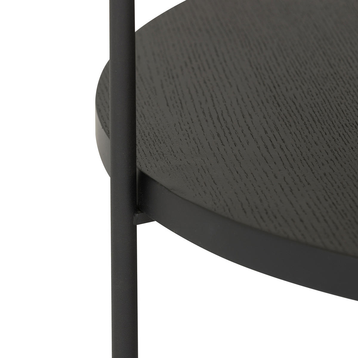 FURNIERTER COUCHTISCH - Eiche / Schwarz - Eichefarben, Holzwerkstoff/Metall (60/60/40cm) - home24