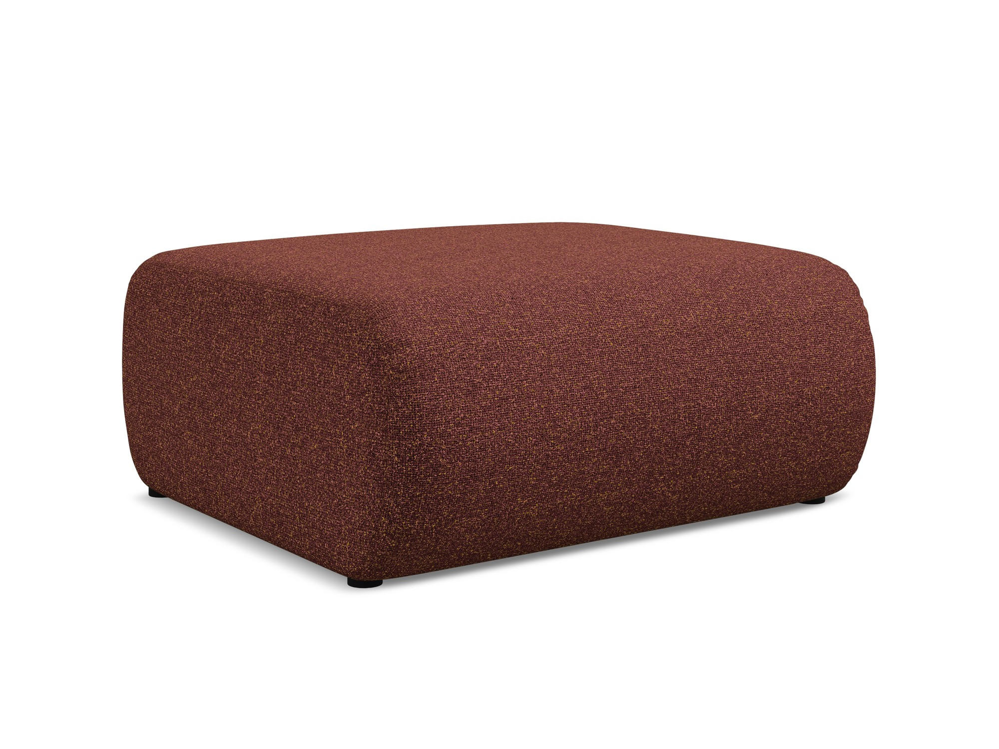POUF Strukturstoff Stoff Rot - Bordeaux/Rot, Kunststoff/Textil (94/40/89cm) - Makamii