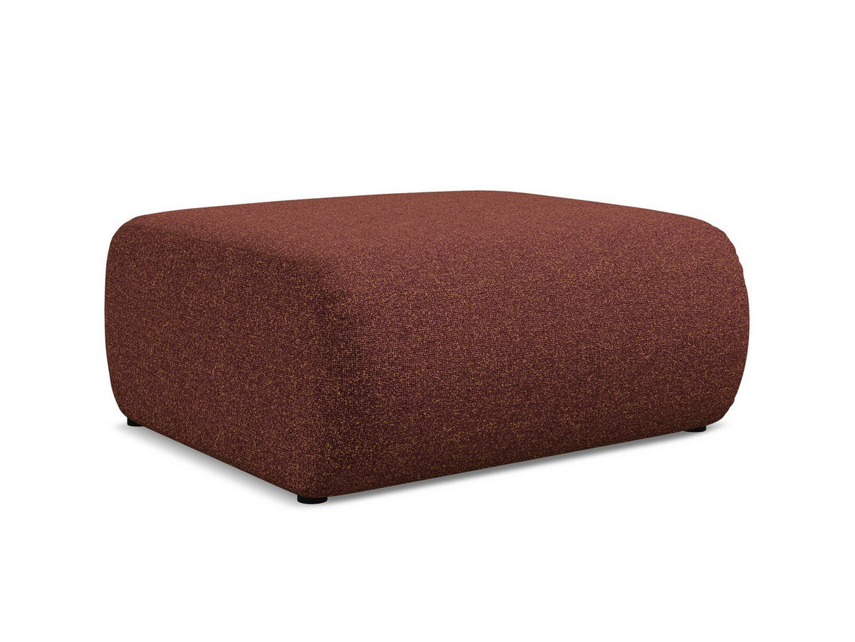 POUF Strukturstoff Stoff Rot - Bordeaux/Rot, Kunststoff/Textil (94/40/89cm) - Makamii