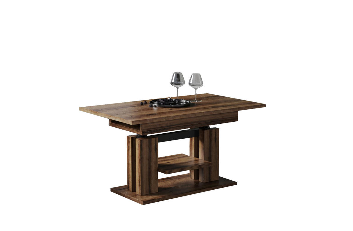 COUCHTISCH Iso höhenverstellbar ausziehbar bis 170 cm - Mooreichefarben, Holzwerkstoff (110/65/58cm) - Endo-Moebel