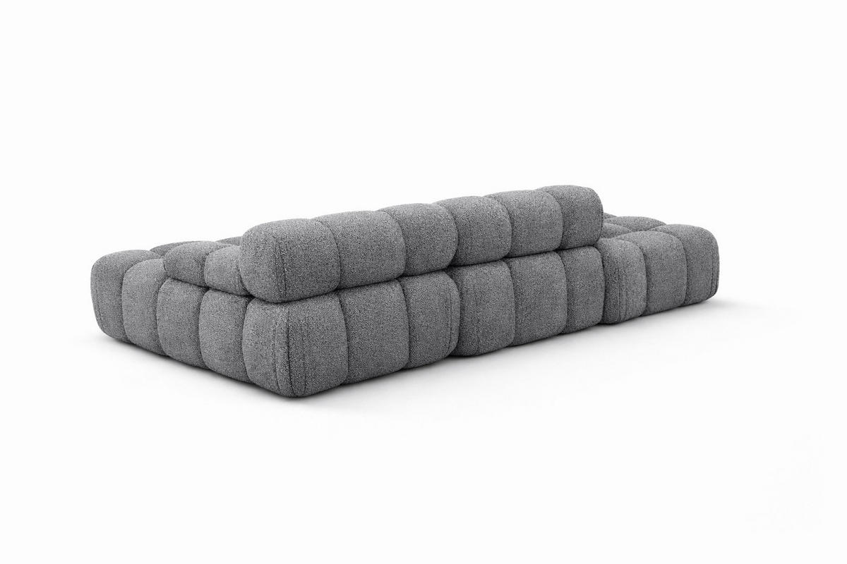 ECKSOFA L-Form Modular Mit Hocker, Bouclé-Stoff Abriamo, Dunkelgrau, Links, Selia - Dunkelgrau, Holz (285/160cm) - Kaiser Möbel