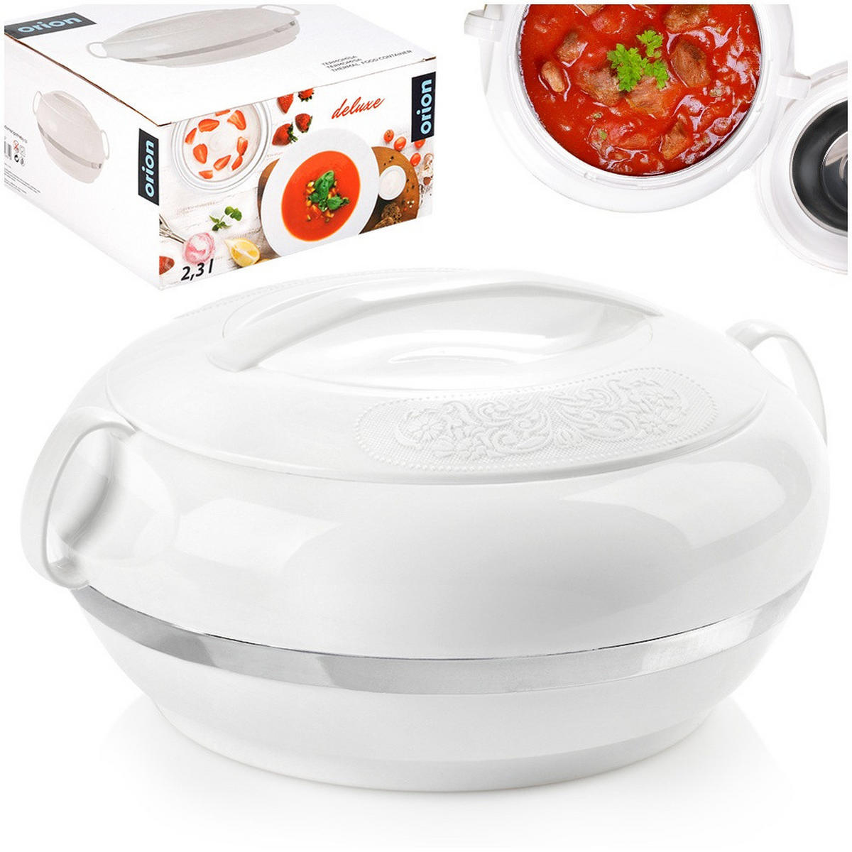 LUNCHTHERMOSKANNE Deluxe 2,3 l - Weiß, Kunststoff (24/11/24cm) - Orion 
