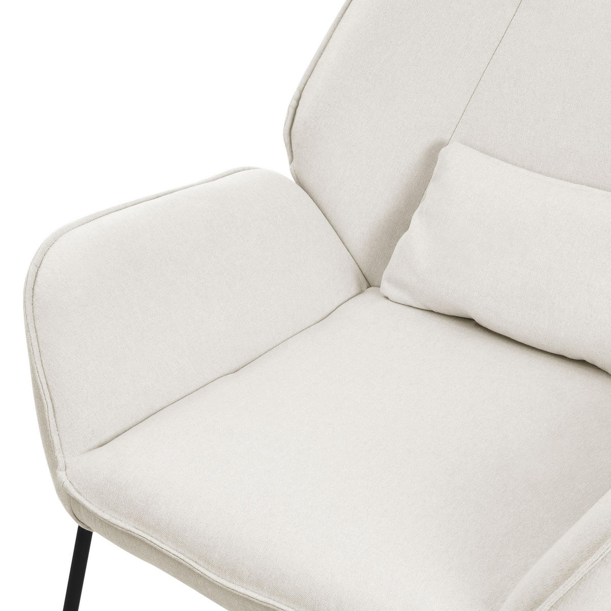 RELAXSESSEL Leinen Weiß - Weiß, Metall (77/85/75cm) - ML-DESIGN