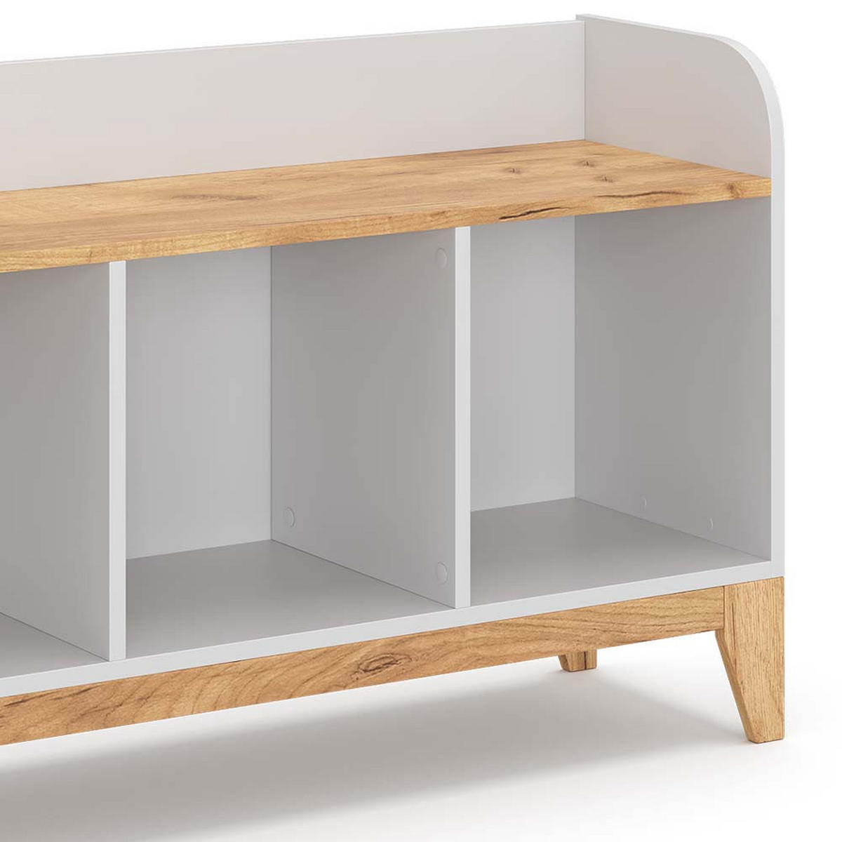 KINDERSITZBANK Malia Weiß 107.2 x 63.8 cm - Eichefarben/Weiß, Holzwerkstoff (107.2/63.8/30.6cm) - VitaliSpa
