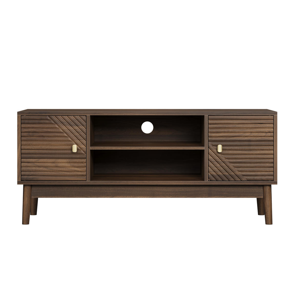 SIDEBOARD Holzdekor mit Türen und Schubladen - Braun, Holzwerkstoff (110/48/40cm) - Urban Meuble