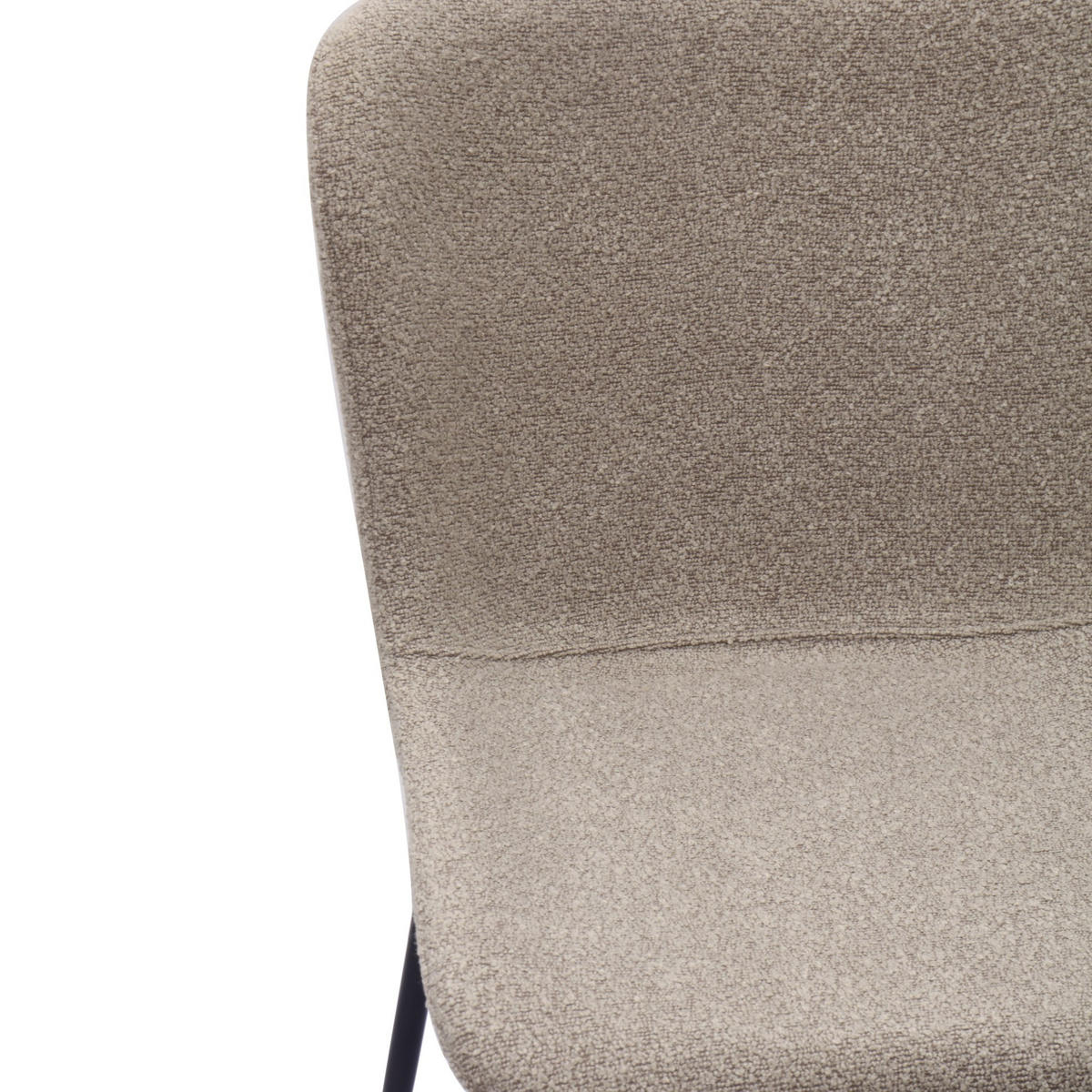 STUHL mit hoher Rundlehne Stoff Metall Khaki 2er-Set - Braun, Metall (48/80/55cm) - Meubliv