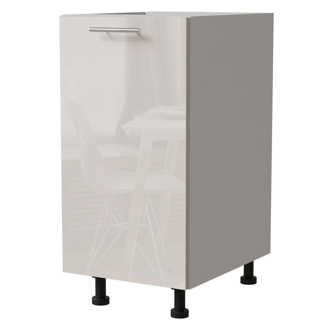 Feldmann-Wohnen Unterschrank Creme, Weiß 40x82x50 cm