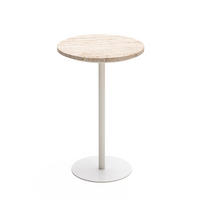 BEISTELLTISCH - Beistelltisch aus Metall und Travertin ø35cm - Beige - Beige, Stein (35/35/56cm) - Drawer