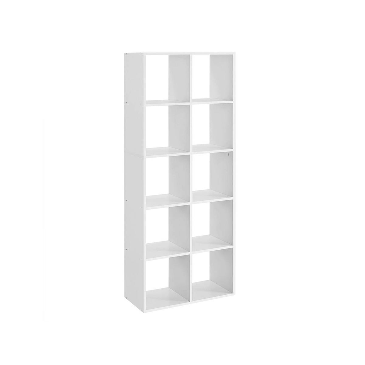 BÜCHERREGAL AUFBEWAHRUNGSREGAL - Weiß, Holzwerkstoff (65.5/162/30cm) - Hansiro