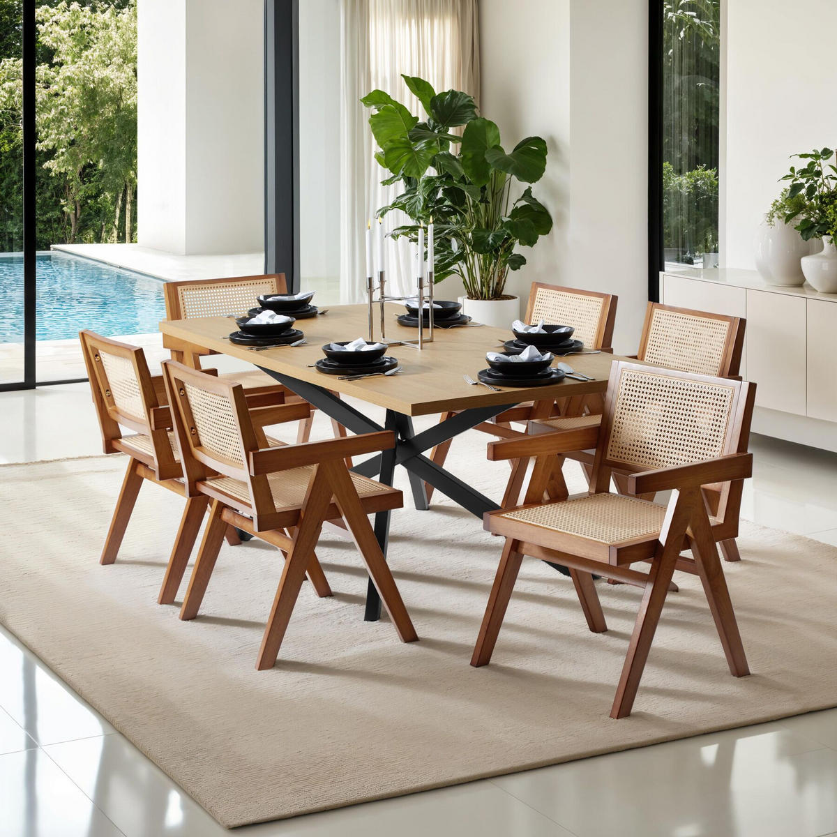 ARMLEHNSTUHL Lissy,59 x 56,5 x 82,5 cm, Belastbarkeit 120 kg,Eiche dunkel - Wildeiche, Holz (59.5/82.5/56.5cm) - tectake