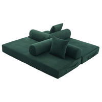 SOFA 200/94/67 cm aus Cord mit Metallgestell und 3 Kissen Emerald - Smaragdgrün, Textil (94/67/200cm) - Modenvie