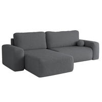 ECKSOFA Dunkelgrau ILO Mit Schlaffunktion Und Bettkasten - Grau, Textil (282/177cm) - Sepro Meble