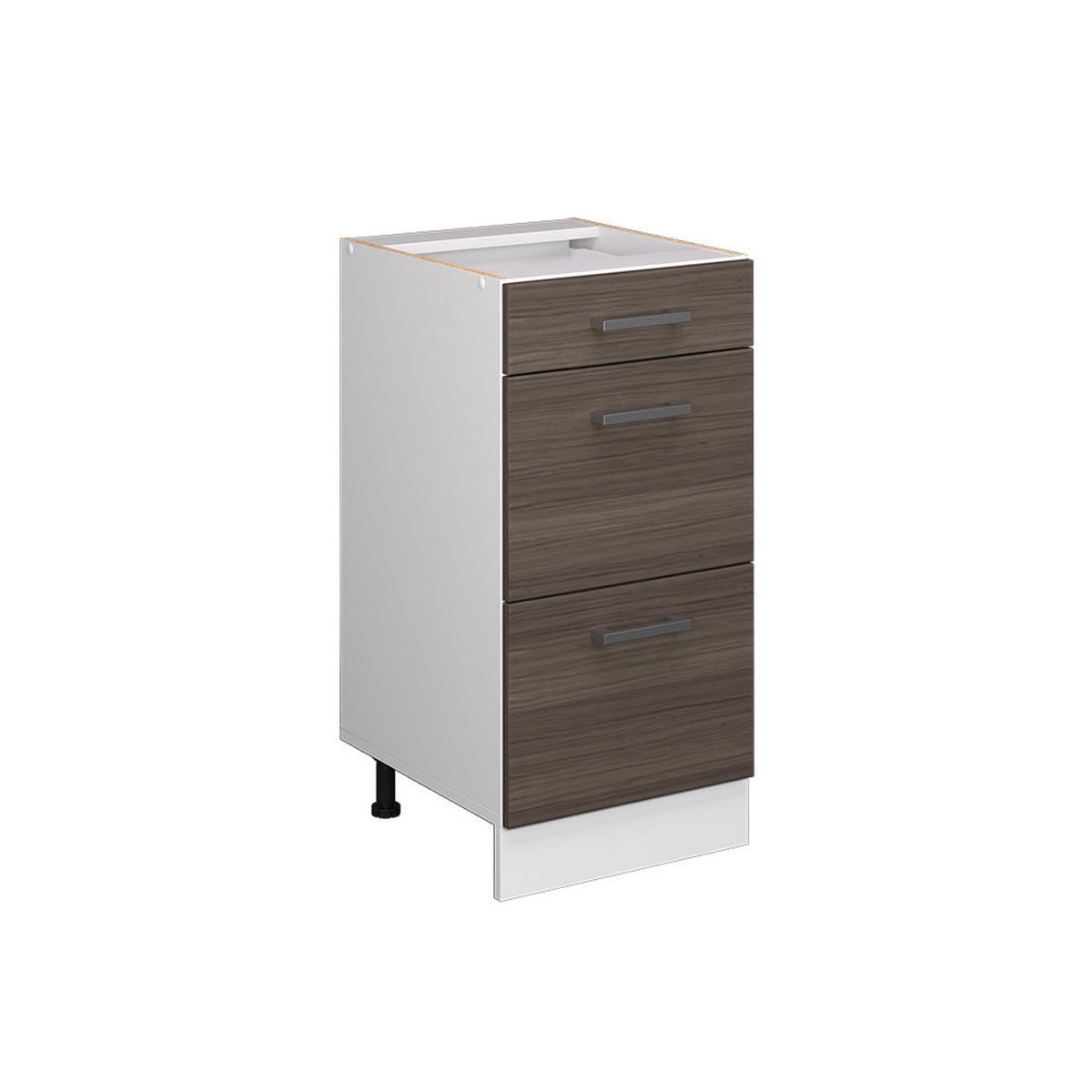 UNTERSCHRANK R-Line Grau 40 cm mit Schubladen, ohne AP - Weiß/Grau, Holzwerkstoff (40/81.6/46cm) - Vicco