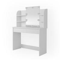 SCHMINKTISCH Charlotte Weiß 108 cm mit LED Beleuchtung - Weiß, Holzwerkstoff (108/139/40cm) - Vicco