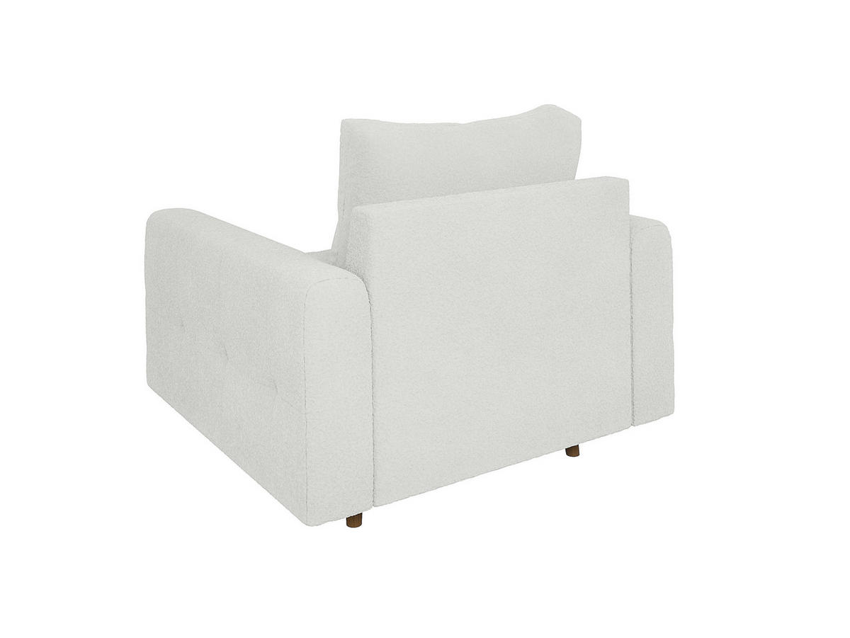 SESSEL Henrik Weiß Boucle - Weiß/Braun, Holz/Textil (97/81/93cm) - S-Style Möbel