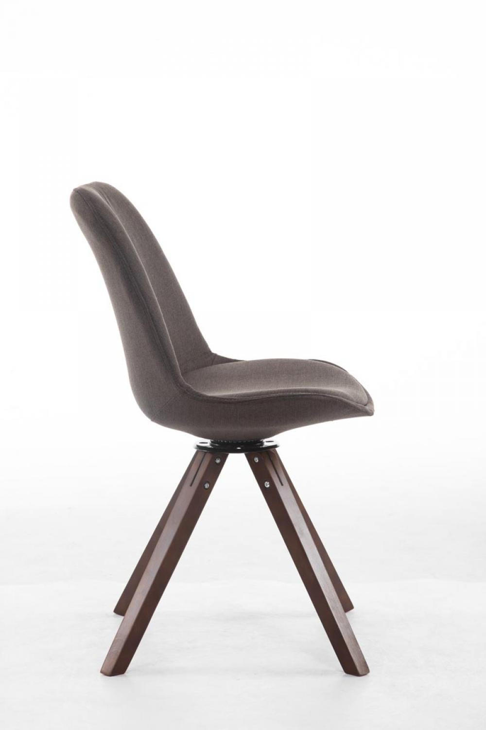 DREHSTUHL Stoff dunkelgrau - Dunkelgrau/Walnussfarben, Holz/Textil (48/84/56cm) - CLP