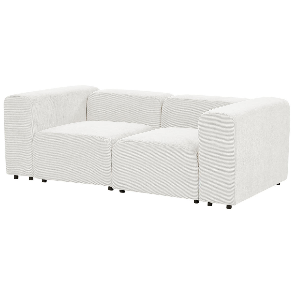 2-SITZER-SOFA Cord cremeweiß Falsterbo - Weiß, Textil (204/70/105cm) - Beliani