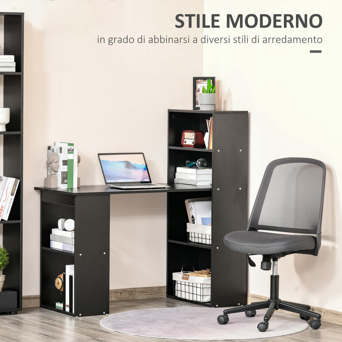 BÜROTISCH Schwarz 1 Stück - Schwarz, Holzwerkstoff (139.7/304.8/304.8cm) - GiPP