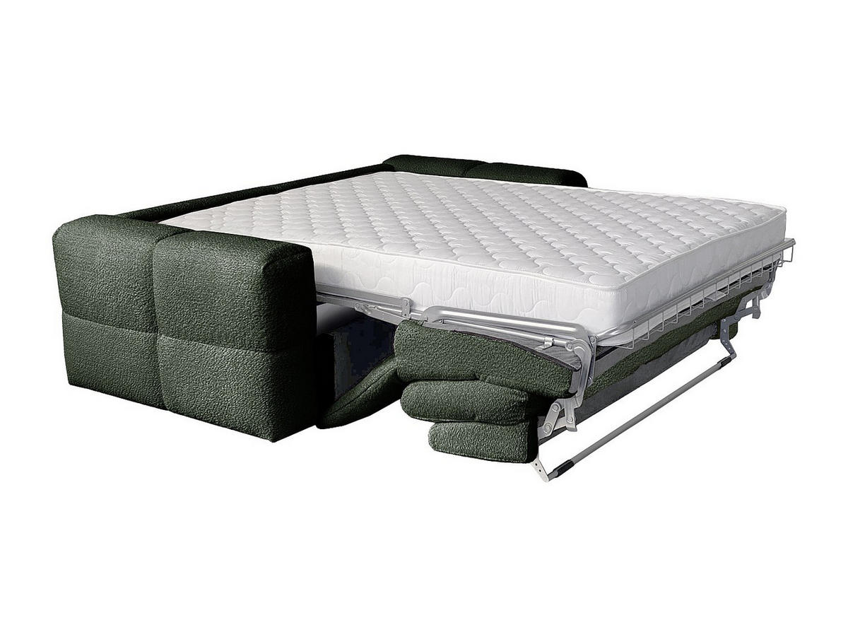 SCHLAFSOFA - 3 Personen - stoff - grün Issoro - Grün, Textil (215/90/105cm) - Vente-Unique