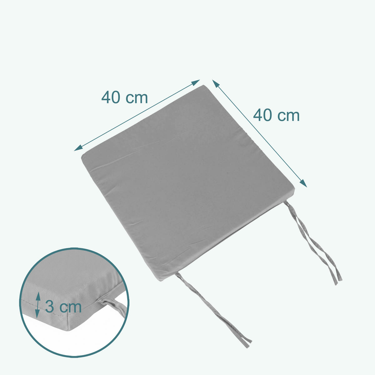 4XSTUHLKISSEN - Grau, Textil (40/40/3cm) - Relaxdays