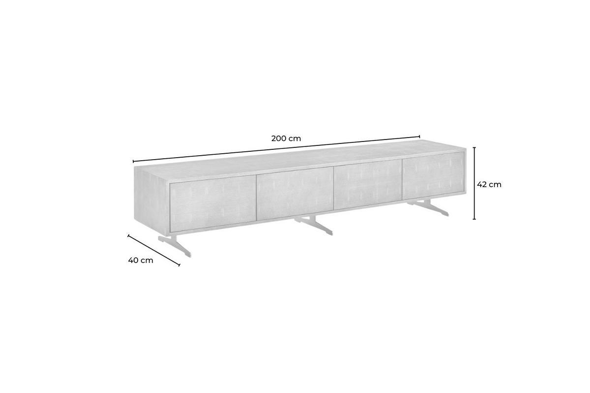 LOWBOARD GALA Grau Holz - Grau, Holz/Metall (200/42/40cm) - KAWOLA