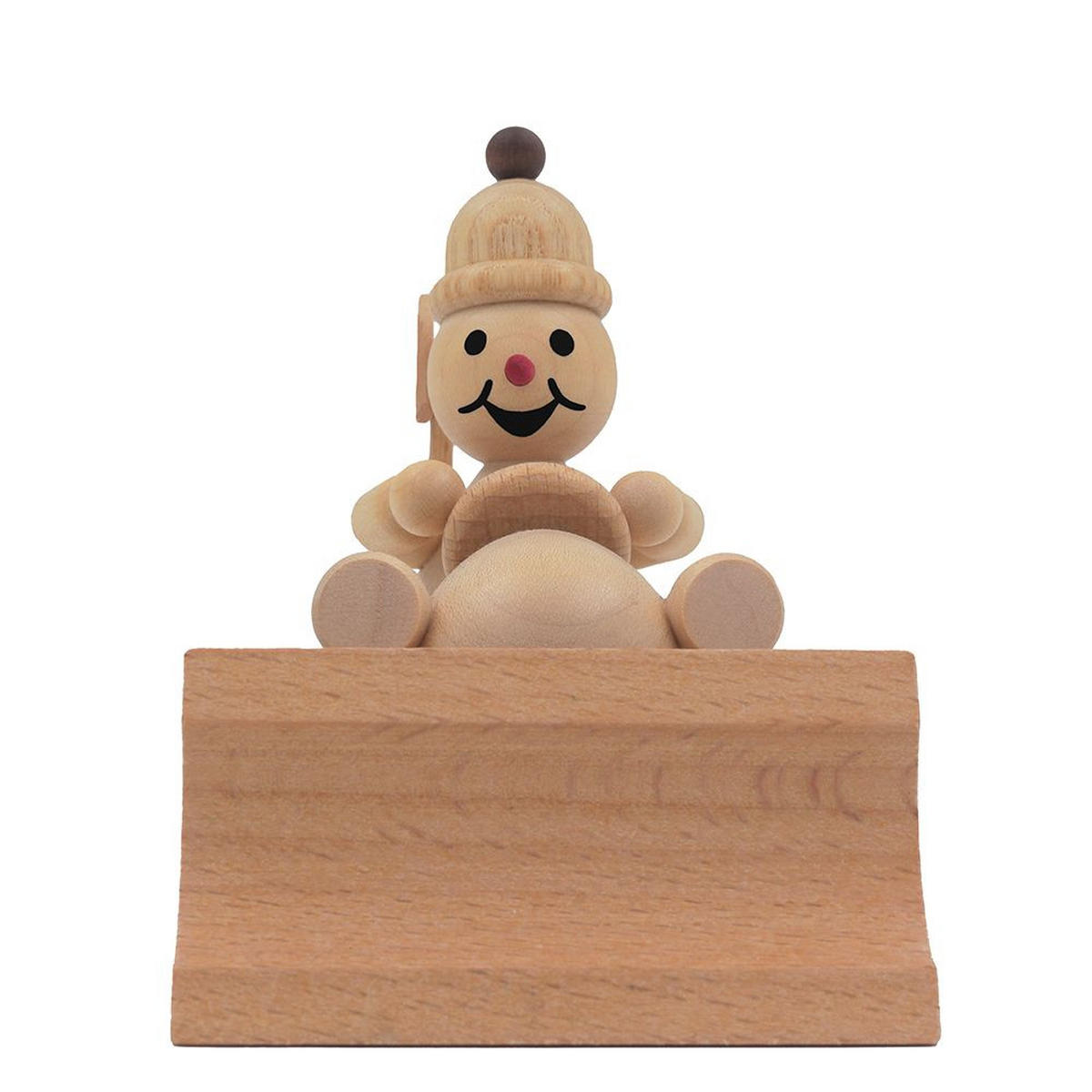 HOLZFIGUR Schneemann Junior mit Schneepflug 9 cm - Multicolor, Holz (15/1/0.1cm)