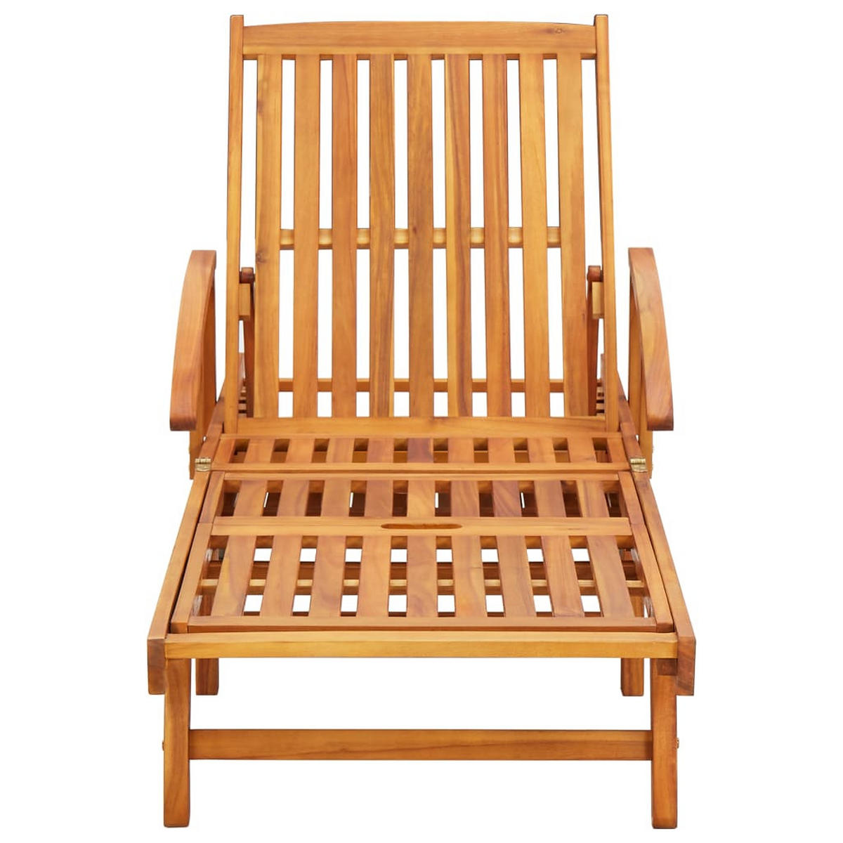 SONNENLIEGE mit Auflage Akazie Massivholz - Beige, Holz (67/85/200cm) - furnicato