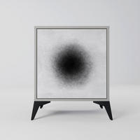 SIDEBOARD BLACK HOLE, Grau, 57,5x42x70,5 cm, Schwarze Metall-Sternfüße - Multicolor/Schwarz, Holzwerkstoff/Metall (57.5/70.5/42cm) - SpaceRebels