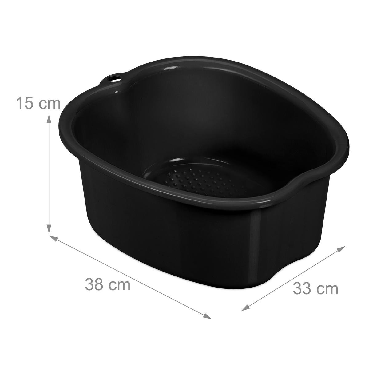 FUßBADEWANNE - Schwarz, Kunststoff (33/15/38cm) - Relaxdays