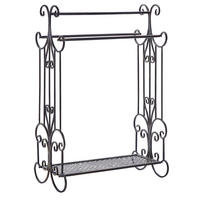 HANDTUCHSTÄNDER Antik Optik schwarz 60 x 90 cm Gladis - Schwarz, Metall (60/90/35cm) - Beliani
