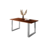 ESSTISCH POLLY - Silberfarben/Braun, Holz (80/120/77cm) - SAM