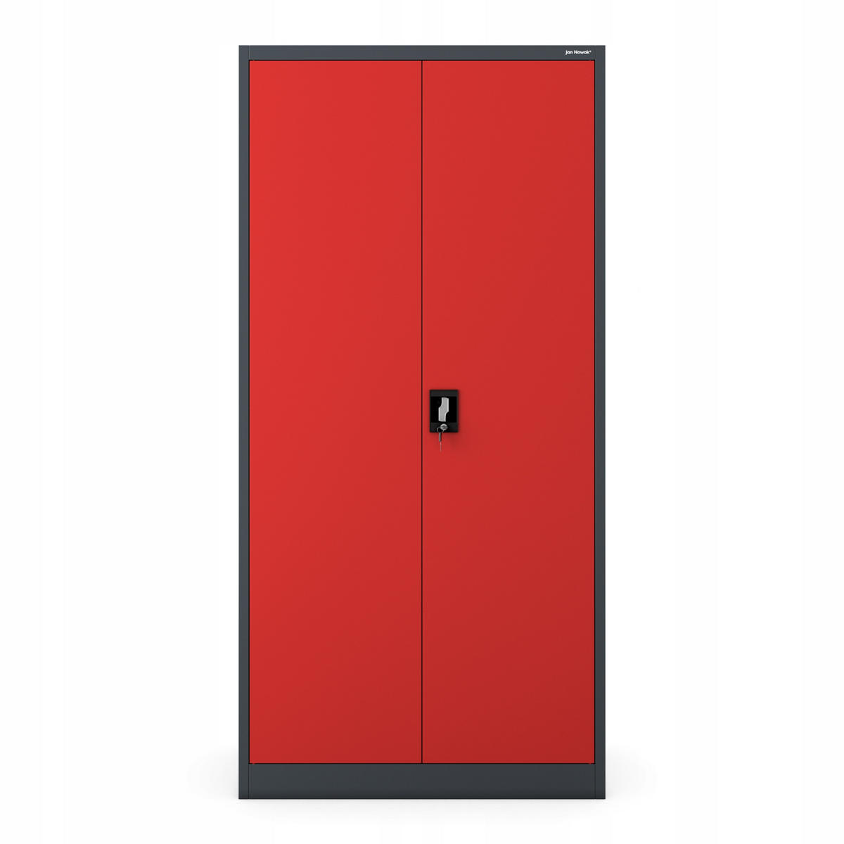MEHRZWECKSCHRANK DAWID - Anthrazit/Rot, Metall (90/185/45cm) - Jan Nowak