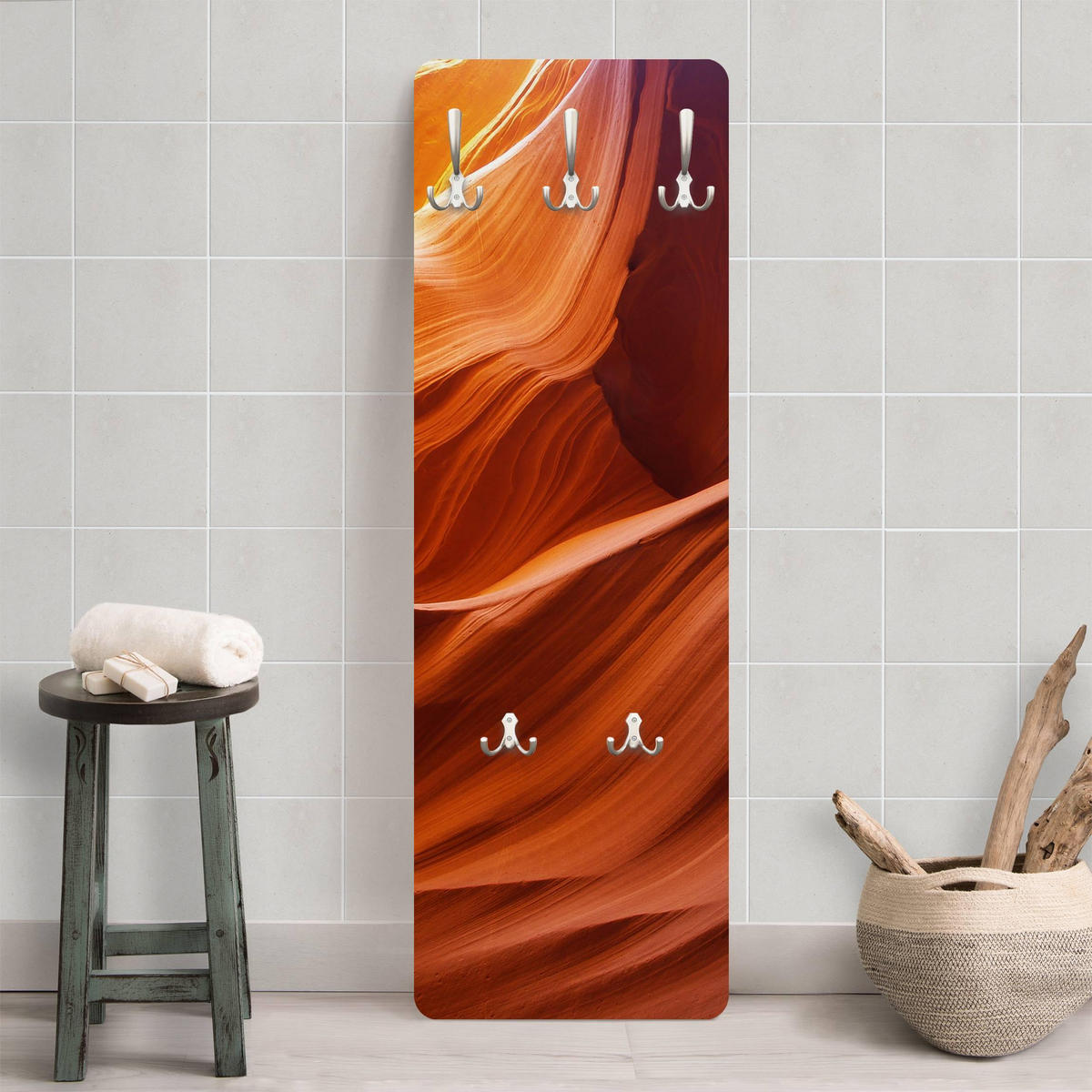 WANDGARDEROBE - Inner Canyon Rot 34/105 cm - Orange, Holzwerkstoff (34/105/1.6cm) - Bilderwelten