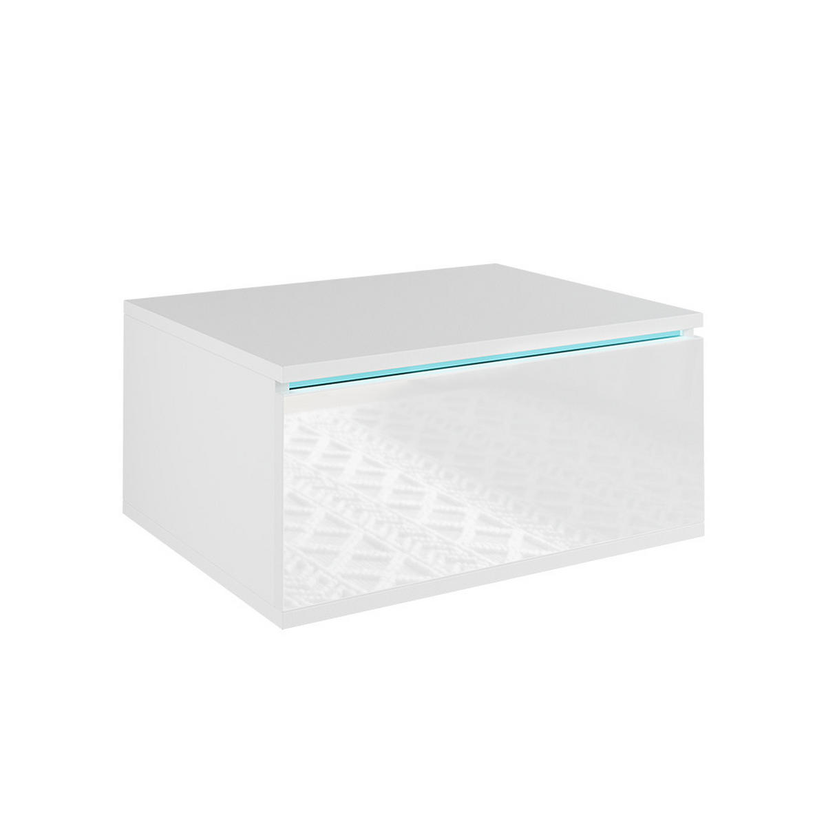 NACHTTISCH Samira Weiß 49 x 23 cm Mit LED Beleuchtung - Weiß, Holzwerkstoff (49/23/38cm) - Vicco
