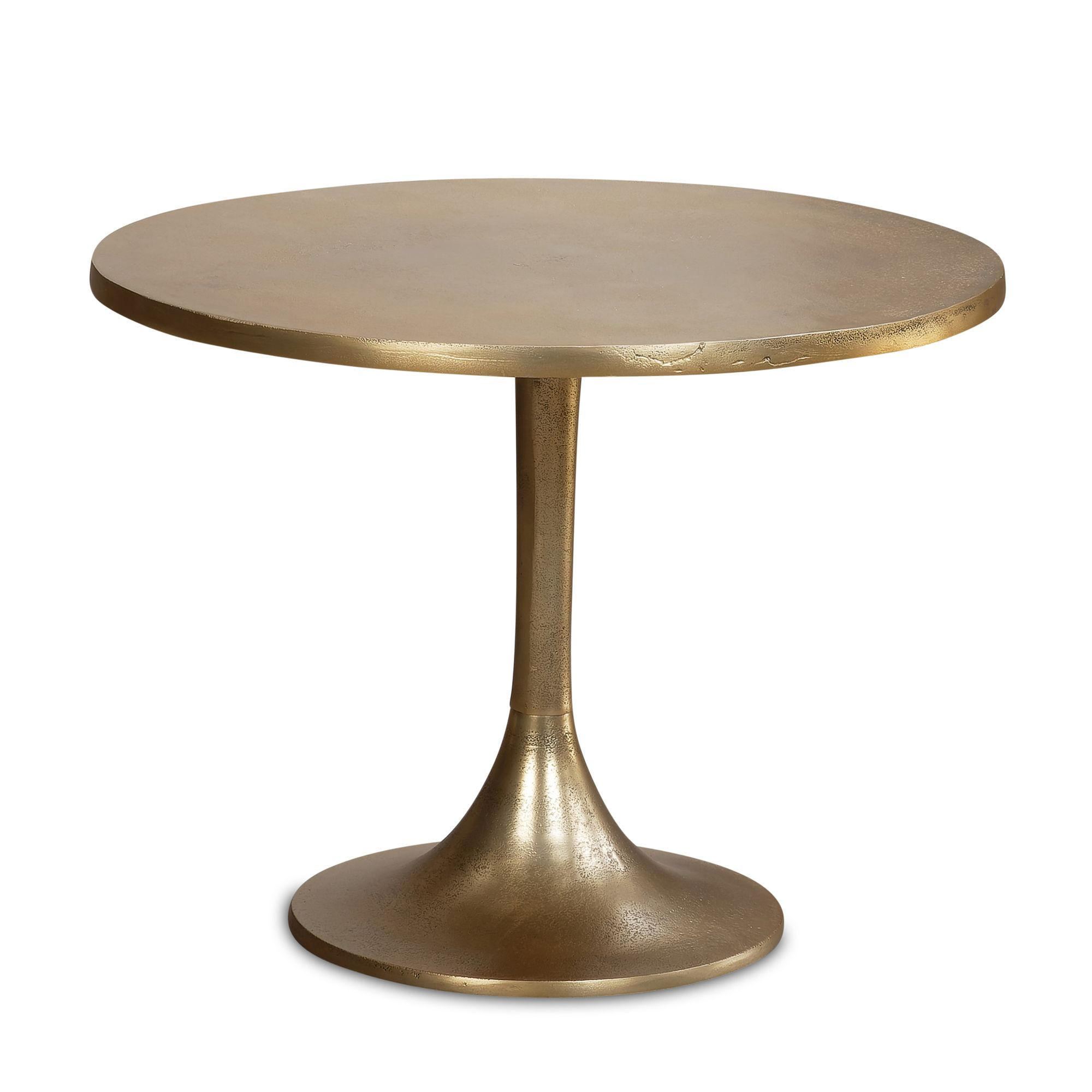 COUCHTISCH Klein Gold Metall Rund 60x60x46,5 cm Modern - Goldfarben, Metall (60/60/47cm) - KADIMA DESIGN