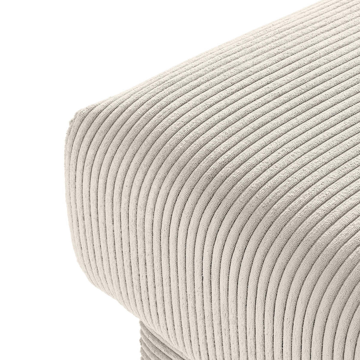 HOCKER GUSTAVO II, Cremefarbig - Creme/Braun, Holz/Holzwerkstoff (92/49/92cm) - KONSIMO®