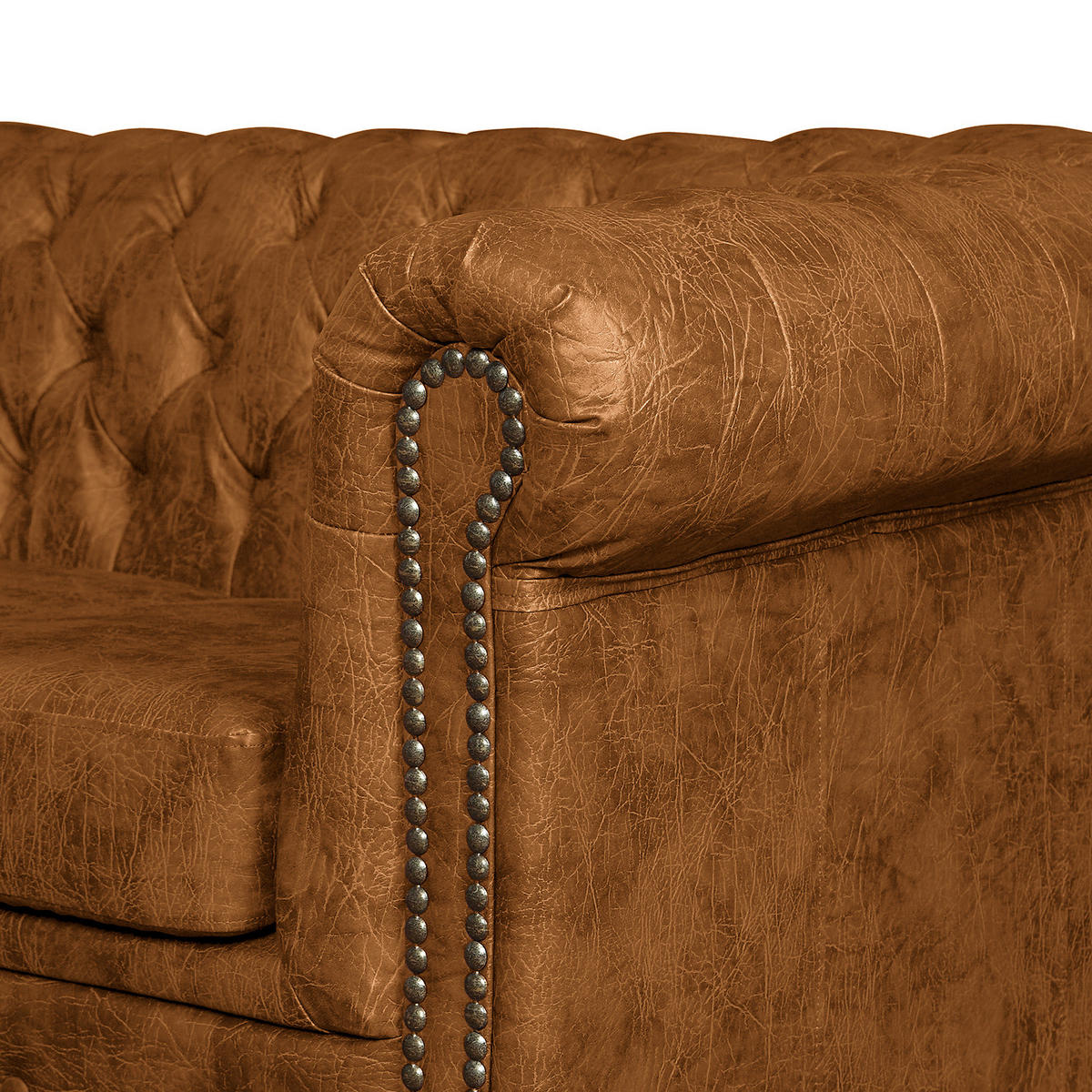 2-SITZER SOFA - Cognac/Dunkelbraun, Kunststoff (148/72/86cm) - home24