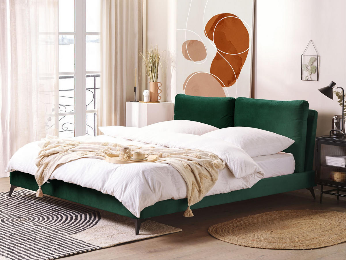 POLSTERBETT 180/200cm Smaragdgrün Melle - Grün, Textil (180/200cm) - Beliani