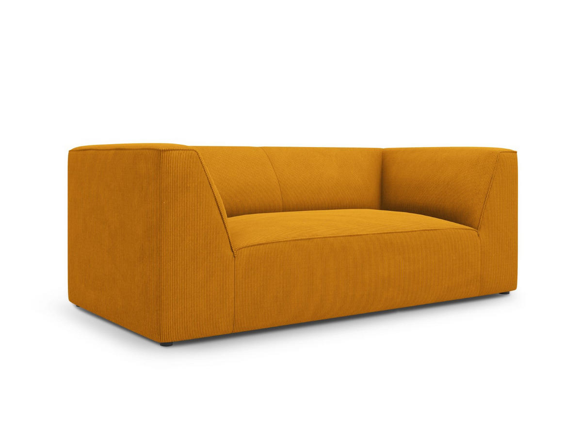SOFA Ruby aus Cord gelb 2 Sitzplätze - Gelb, Textil (93/69/174cm) - Micadoni