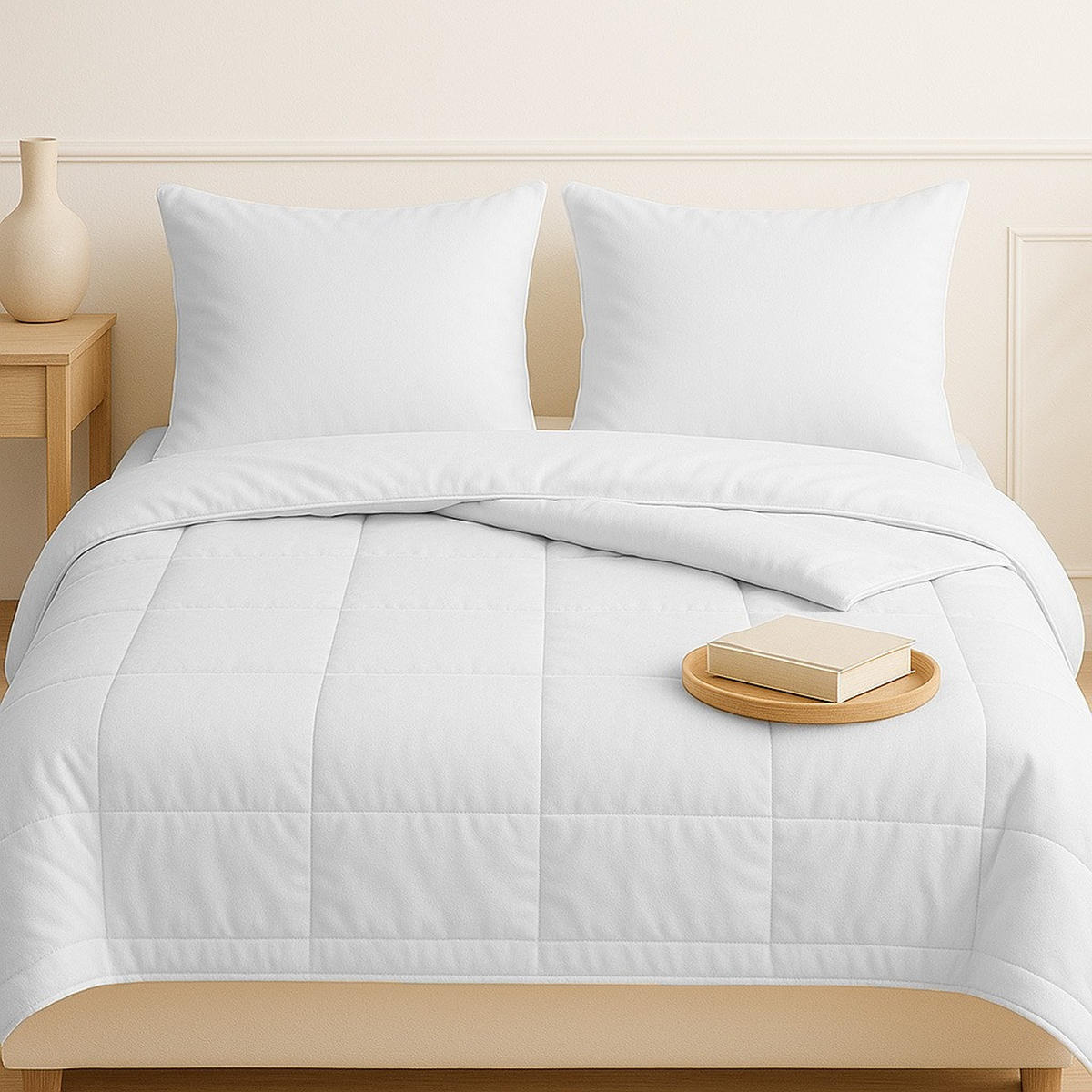 BETTDECKE 4-Jahreszeiten 200/200 cm mit Baumwolle - Weiß, Textil (200/200cm) - ROLFNERS