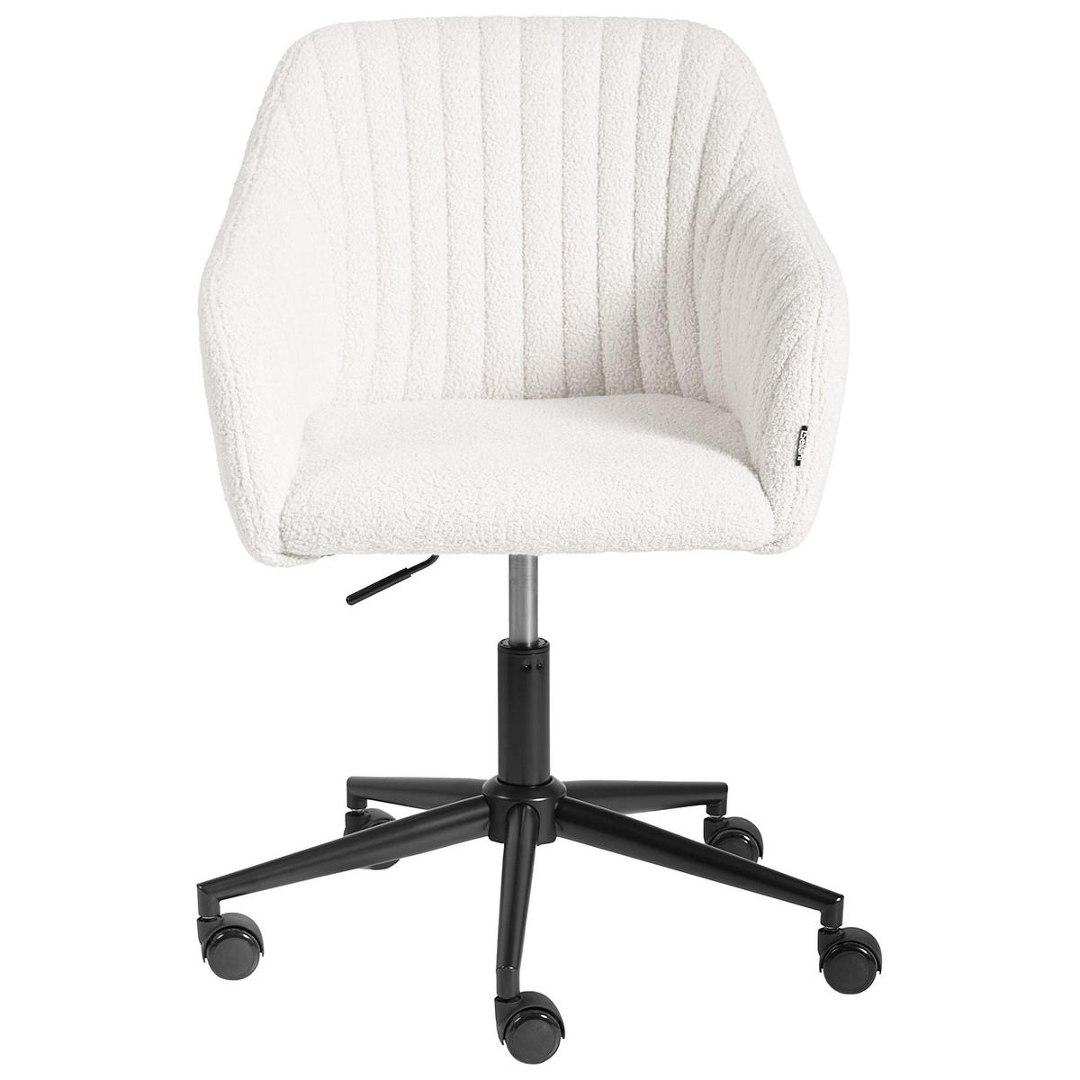 SCHREIBTISCHSTUHL Bouclé Cremeweiß Venice - Creme, Textil (64/79/64cm) - Beliani