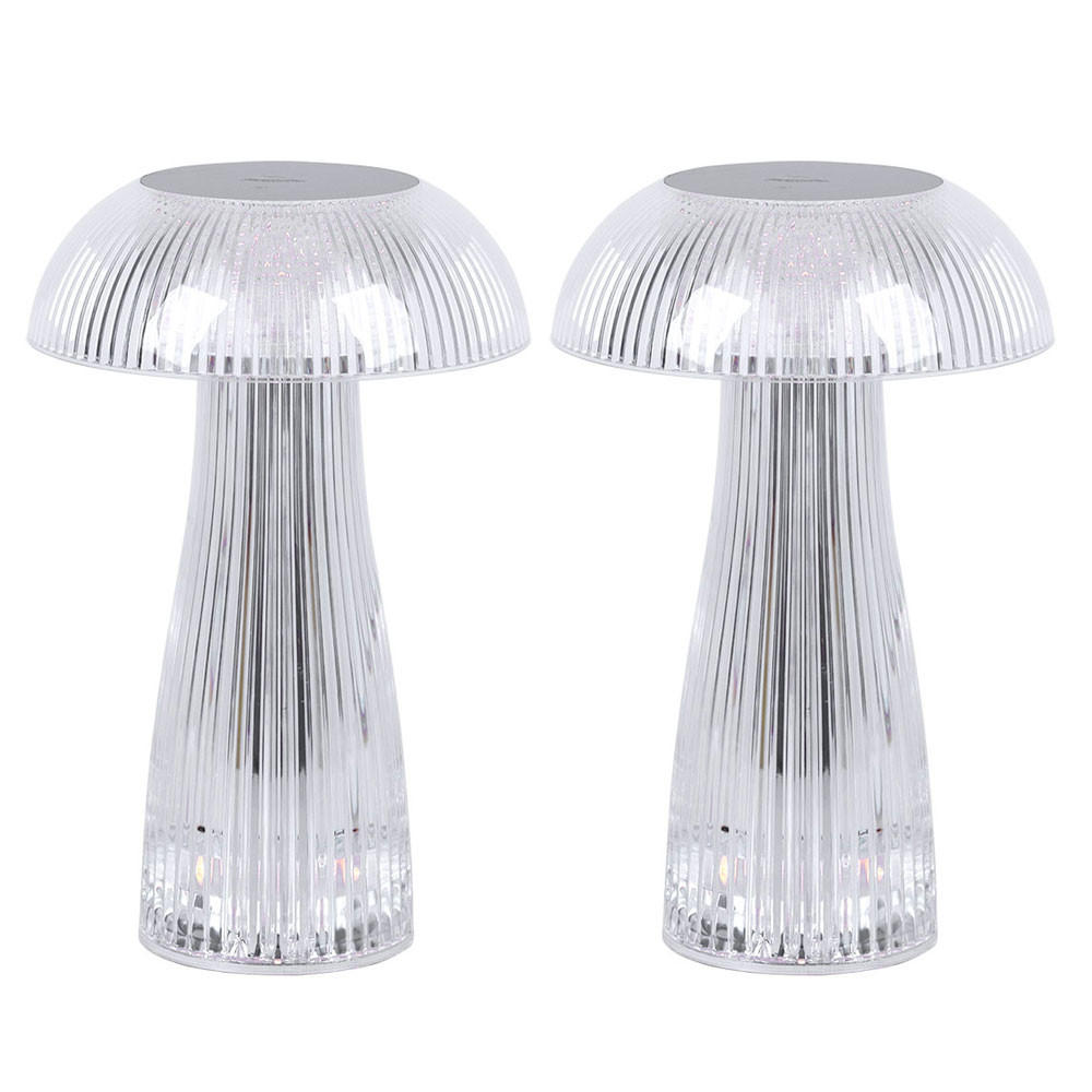 LED TISCHLEUCHTE Metall Silber - Silberfarben, Kunststoff (25/25/25cm) - Globo Lighting