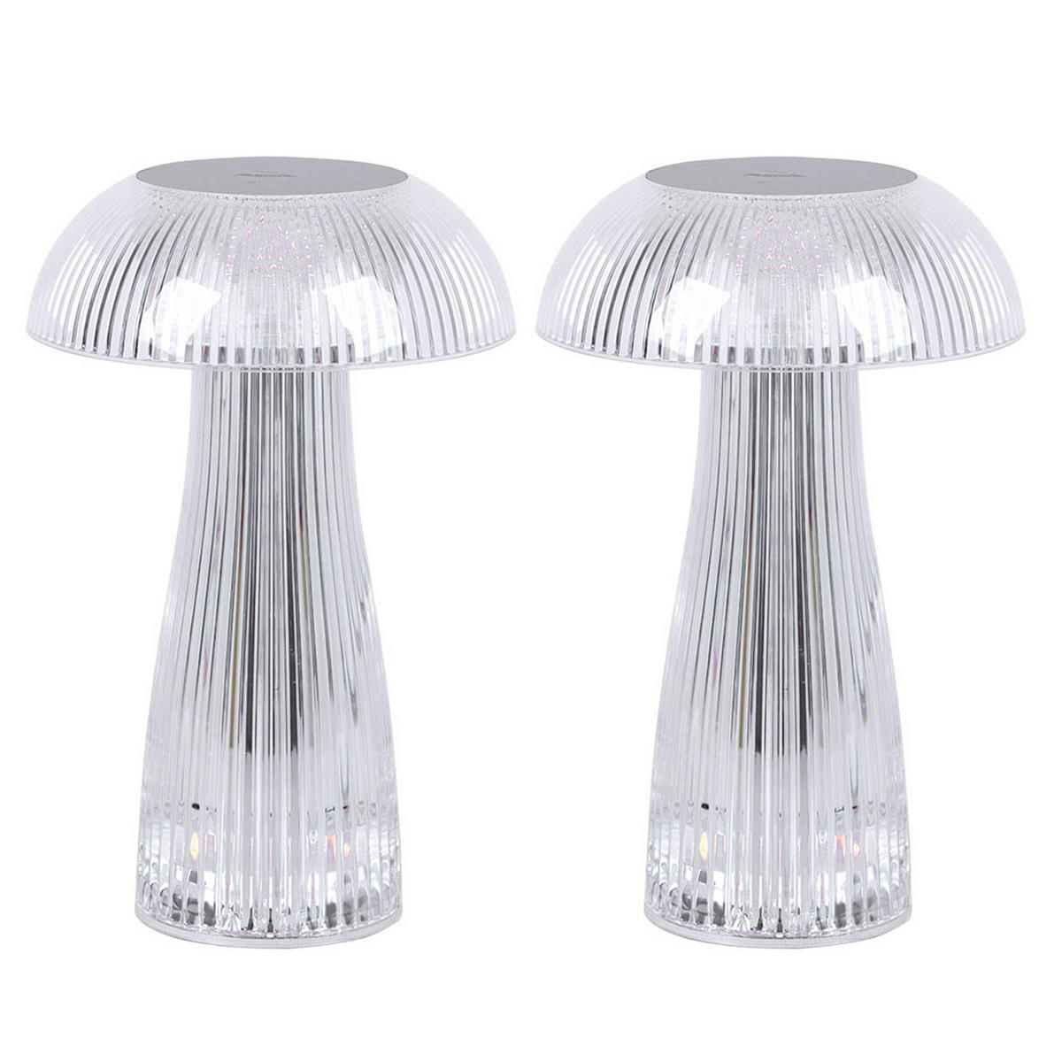 LED TISCHLEUCHTE Metall Silber - Silberfarben, Kunststoff (25/25/25cm) - Globo Lighting