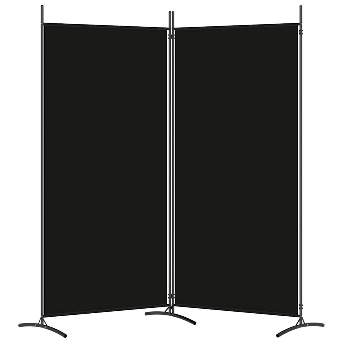 PARAVENT 2-teilig Schwarz 175/180 Cm Stoff - Schwarz, Textil (175/180/0.1cm) - vidaXL
