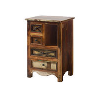 KOMMODE Altholz 55x40x80 mehrfarbig lackiert NATURE OF SPIRIT #128 - Multicolor, Holz (55/80/40cm) - Massivmoebel24